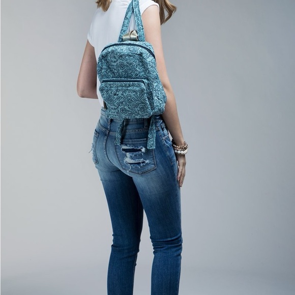 Blue Vine Print Backpack Fabric NWT - Picture 13 of 17